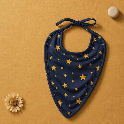 Mimi Baby Bib | Scattered Stars | Stardust | Bamboo-Cotton, Waterproof, Tagless | 0-4Y