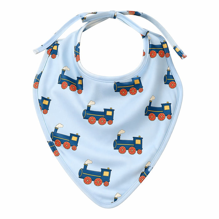 Mimi Baby Bib | Steam Train | Little Voyager | Bamboo-Cotton, Waterproof, Tagless | 0-4Y