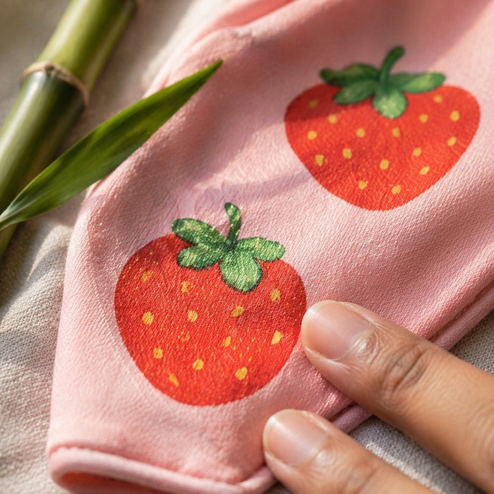 Mimi Baby Bib | Strawberry Patch | Blossom | Bamboo-Cotton, Waterproof, Tagless | 0-4Y