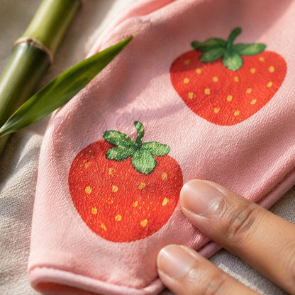 Mimi Baby Bib | Strawberry Patch | Blossom | Bamboo-Cotton, Waterproof, Tagless | 0-4Y