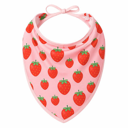 Mimi Baby Bib | Strawberry Patch | Blossom | Bamboo-Cotton, Waterproof, Tagless | 0-4Y