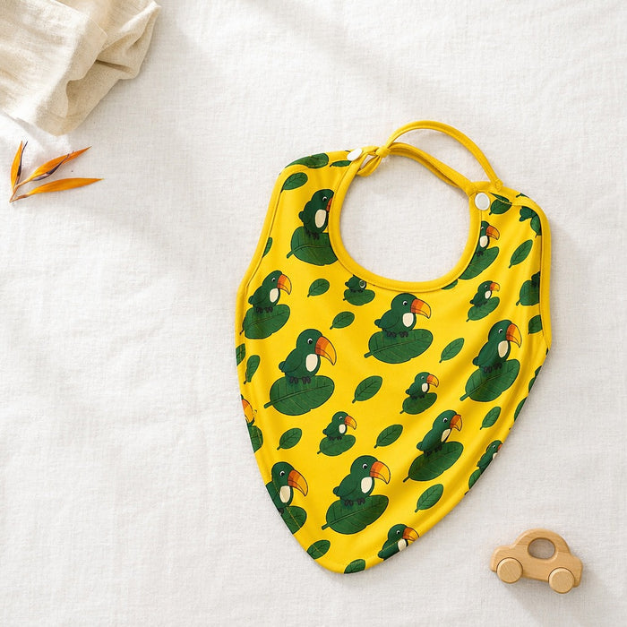 Mimi Baby Bib | Toucan & Leaf | Tropicale | Bamboo-Cotton, Waterproof, Tagless | 0-4Y