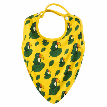 Mimi Baby Bib | Toucan & Leaf | Tropicale | Bamboo-Cotton, Waterproof, Tagless | 0-4Y