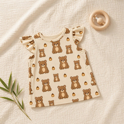 Mimi Baby Jhabla | Bear Cub | Safari Tales | Bamboo-Cotton, Tagless, 3× Softer | 0-9M