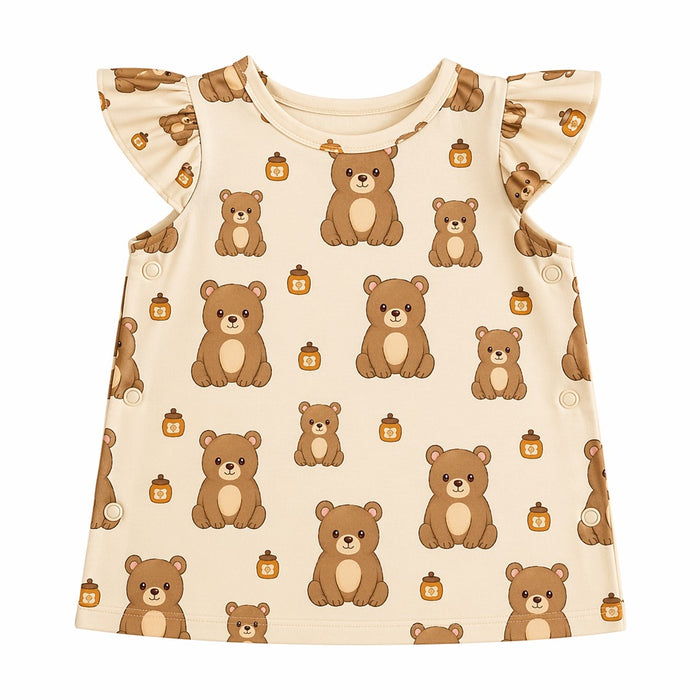 Mimi Baby Jhabla | Bear Cub | Safari Tales | Bamboo-Cotton, Tagless, 3× Softer | 0-9M