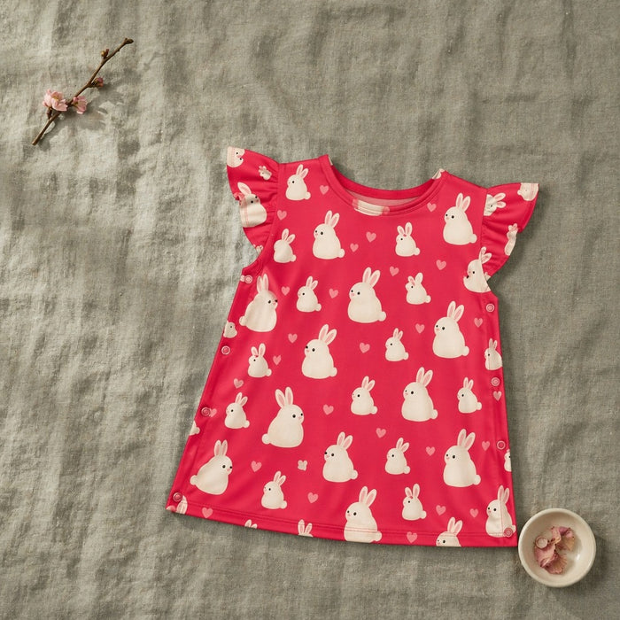Mimi Baby Jhabla | Bunny Hop | Blossom | Bamboo-Cotton, Tagless, 3× Softer | 0-9M