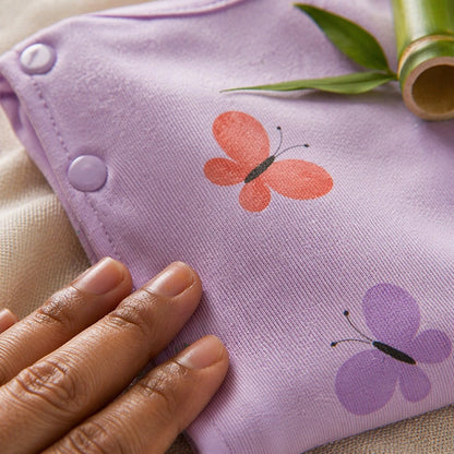 Mimi Baby Jhabla | Butterfly Garden | Blossom | Bamboo-Cotton, Tagless, 3× Softer | 0-9M