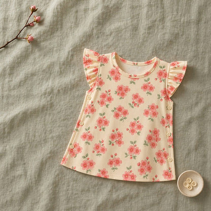 Mimi Baby Jhabla | Cherry Blossom | Blossom | Bamboo-Cotton, Tagless, 3× Softer | 0-9M
