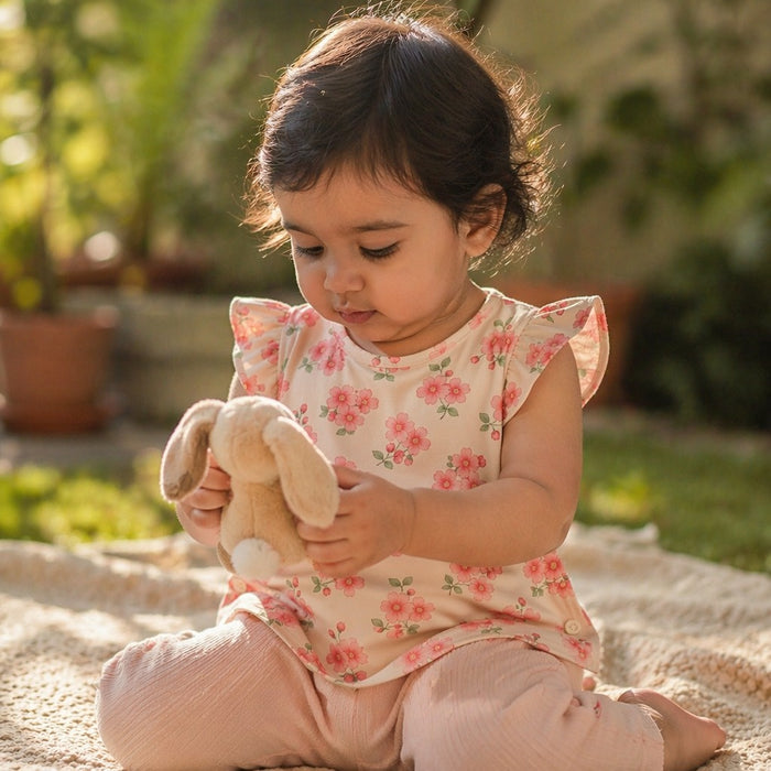 Mimi Baby Jhabla | Cherry Blossom | Blossom | Bamboo-Cotton, Tagless, 3× Softer | 0-9M