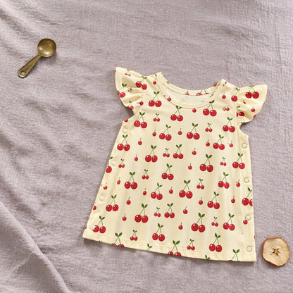 Mimi Baby Jhabla | Cherry Pair | Orchard | Bamboo-Cotton, Tagless, 3× Softer | 0-9M