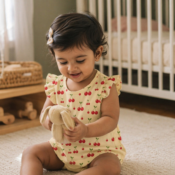Mimi Baby Jhabla | Cherry Pair | Orchard | Bamboo-Cotton, Tagless, 3× Softer | 0-9M