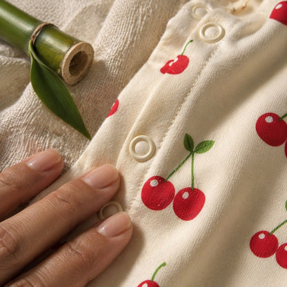 Mimi Baby Jhabla | Cherry Pair | Orchard | Bamboo-Cotton, Tagless, 3× Softer | 0-9M