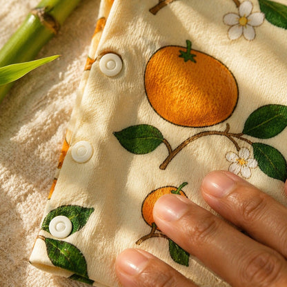 Mimi Baby Jhabla | Citrus Grove | Orchard | Bamboo-Cotton, Tagless, 3× Softer | 0-9M