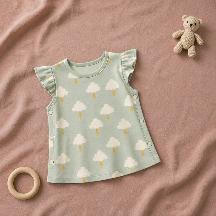 Mimi Baby Jhabla | Cloud + Lightning | Monsoon Magic | Bamboo-Cotton, Tagless, 3× Softer | 0-9M