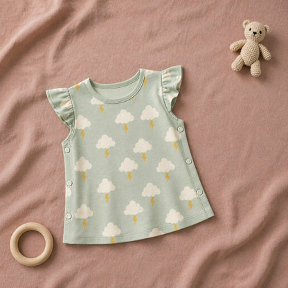 Mimi Baby Jhabla | Cloud + Lightning | Monsoon Magic | Bamboo-Cotton, Tagless, 3× Softer | 0-9M