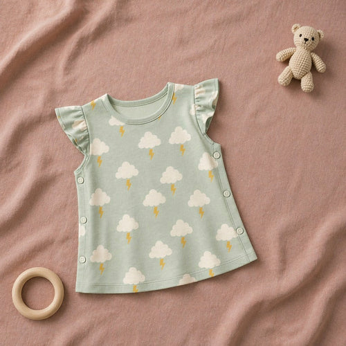 Mimi Baby Jhabla | Cloud + Lightning | Monsoon Magic | Bamboo-Cotton, Tagless, 3× Softer | 0-9M