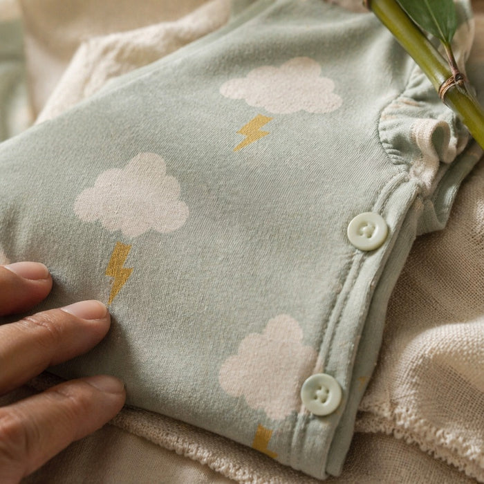 Mimi Baby Jhabla | Cloud + Lightning | Monsoon Magic | Bamboo-Cotton, Tagless, 3× Softer | 0-9M