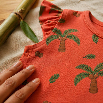 Mimi Baby Jhabla | Coconut Palm | Tropicale | Bamboo-Cotton, Tagless, 3× Softer | 0-9M