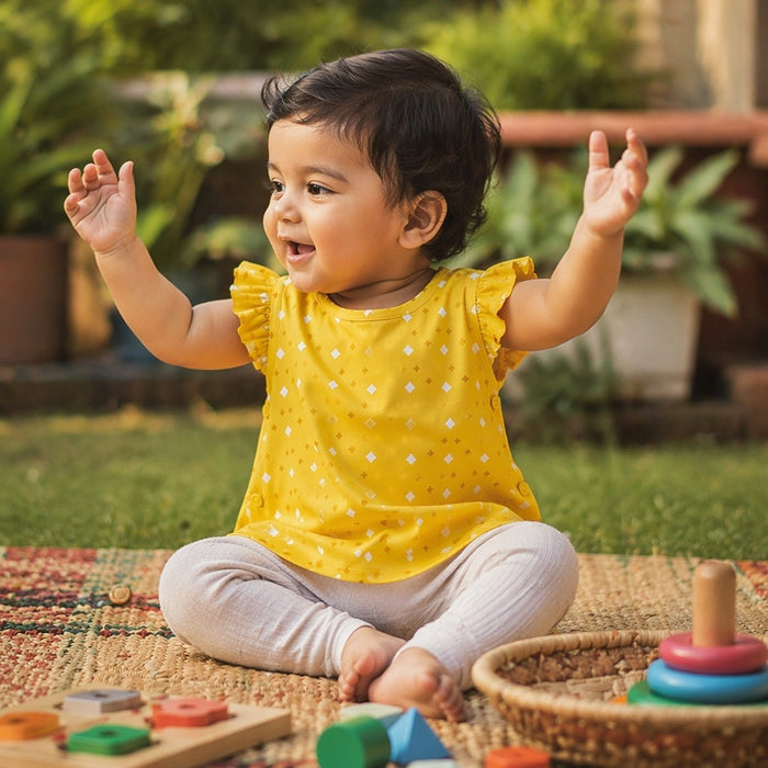 Mimi Baby Jhabla | Cross & Diamond | Geo Play | Bamboo-Cotton, Tagless, 3× Softer | 0-9M