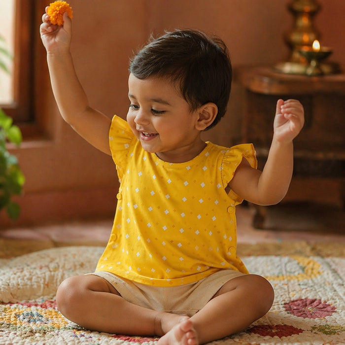 Mimi Baby Jhabla | Cross & Diamond | Geo Play | Bamboo-Cotton, Tagless, 3× Softer | 0-9M