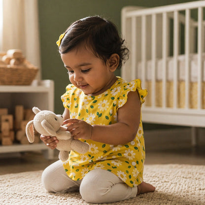 Mimi Baby Jhabla | Daisy Chain | Blossom | Bamboo-Cotton, Tagless, 3× Softer | 0-9M