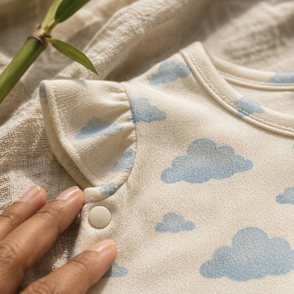 Mimi Baby Jhabla | Drifting Clouds | Monsoon Magic | Bamboo-Cotton, Tagless, 3× Softer | 0-9M