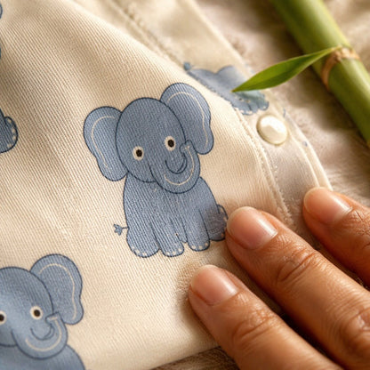 Mimi Baby Jhabla | Elephant Parade | Safari Tales | Bamboo-Cotton, Tagless, 3× Softer | 0-9M