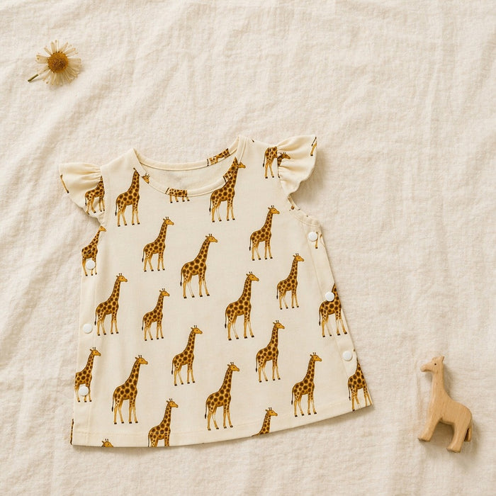 Mimi Baby Jhabla | Giraffe Royale | Safari Tales | Bamboo-Cotton, Tagless, 3× Softer | 0-9M