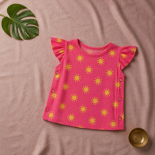 Mimi Baby Jhabla | Golden Sun | Monsoon Magic | Bamboo-Cotton, Tagless, 3× Softer | 0-9M