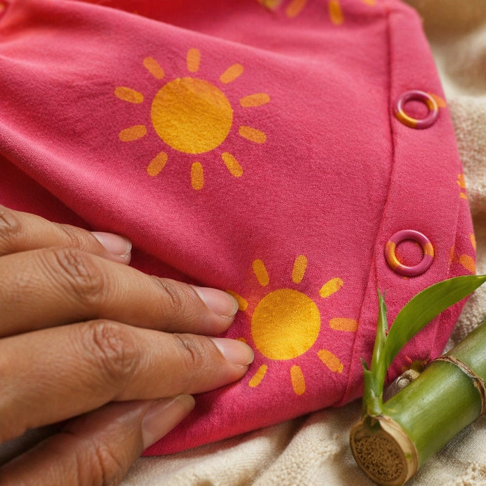 Mimi Baby Jhabla | Golden Sun | Monsoon Magic | Bamboo-Cotton, Tagless, 3× Softer | 0-9M