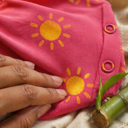 Mimi Baby Jhabla | Golden Sun | Monsoon Magic | Bamboo-Cotton, Tagless, 3× Softer | 0-9M