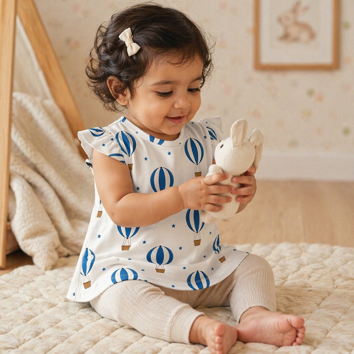 Mimi Baby Jhabla | Hot Air Balloon | Little Voyager | Bamboo-Cotton, Tagless, 3× Softer | 0-9M