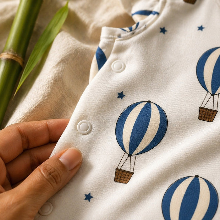 Mimi Baby Jhabla | Hot Air Balloon | Little Voyager | Bamboo-Cotton, Tagless, 3× Softer | 0-9M