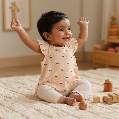 Mimi Baby Jhabla | Jasmine Bunch | Tropicale | Bamboo-Cotton, Tagless, 3× Softer | 0-9M