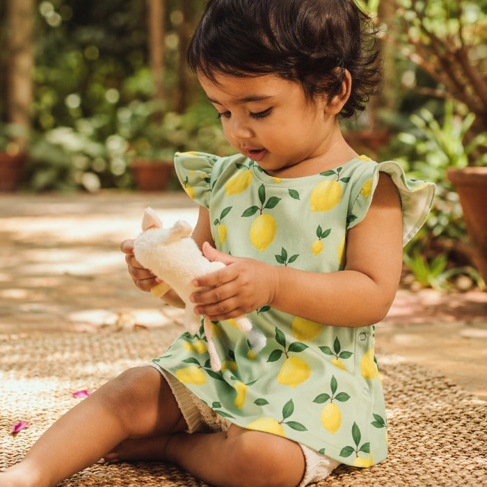 Mimi Baby Jhabla | Lemon Branch | Orchard | Bamboo-Cotton, Tagless, 3× Softer | 0-9M