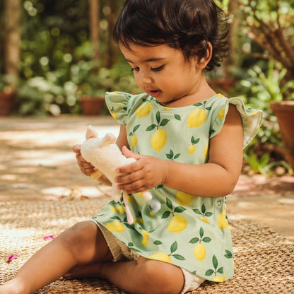 Mimi Baby Jhabla | Lemon Branch | Orchard | Bamboo-Cotton, Tagless, 3× Softer | 0-9M