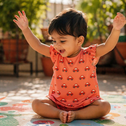 Mimi Baby Jhabla | Little Car | Little Voyager | Bamboo-Cotton, Tagless, 3× Softer | 0-9M