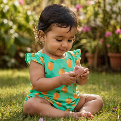 Mimi Baby Jhabla | Mango Grove | Tropicale | Bamboo-Cotton, Tagless, 3× Softer | 0-9M