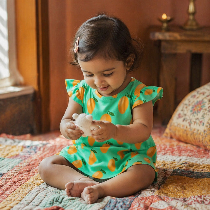 Mimi Baby Jhabla | Mango Grove | Tropicale | Bamboo-Cotton, Tagless, 3× Softer | 0-9M