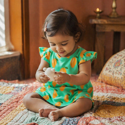 Mimi Baby Jhabla | Mango Grove | Tropicale | Bamboo-Cotton, Tagless, 3× Softer | 0-9M