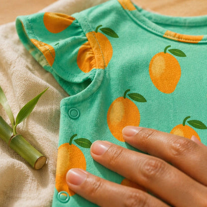 Mimi Baby Jhabla | Mango Grove | Tropicale | Bamboo-Cotton, Tagless, 3× Softer | 0-9M