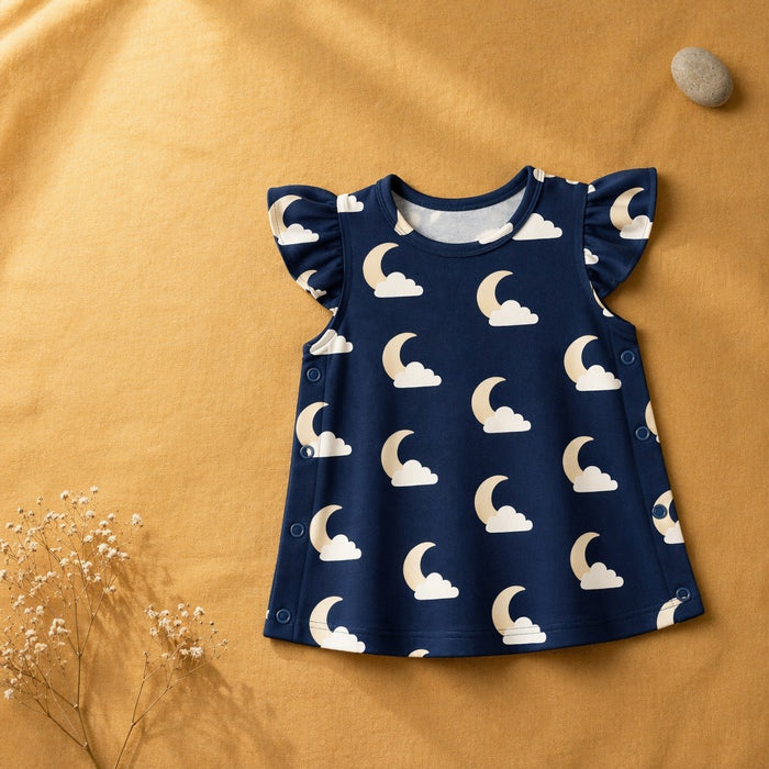 Mimi Baby Jhabla | Moon + Cloud | Stardust | Bamboo-Cotton, Tagless, 3× Softer | 0-9M