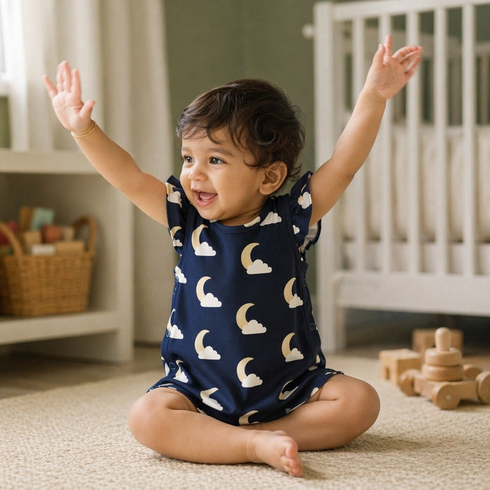 Mimi Baby Jhabla | Moon + Cloud | Stardust | Bamboo-Cotton, Tagless, 3× Softer | 0-9M