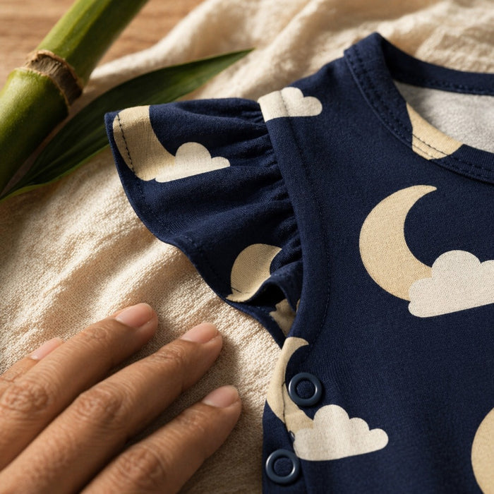 Mimi Baby Jhabla | Moon + Cloud | Stardust | Bamboo-Cotton, Tagless, 3× Softer | 0-9M