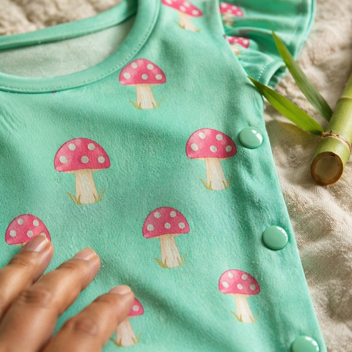 Mimi Baby Jhabla | Mushroom Magic | Blossom | Bamboo-Cotton, Tagless, 3× Softer | 0-9M