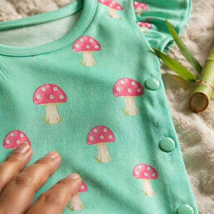 Mimi Baby Jhabla | Mushroom Magic | Blossom | Bamboo-Cotton, Tagless, 3× Softer | 0-9M