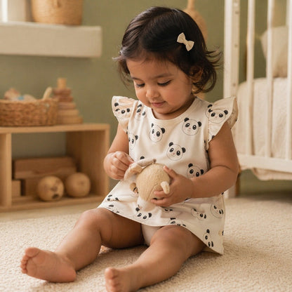 Mimi Baby Jhabla | Panda Face | Safari Tales | Bamboo-Cotton, Tagless, 3× Softer | 0-9M
