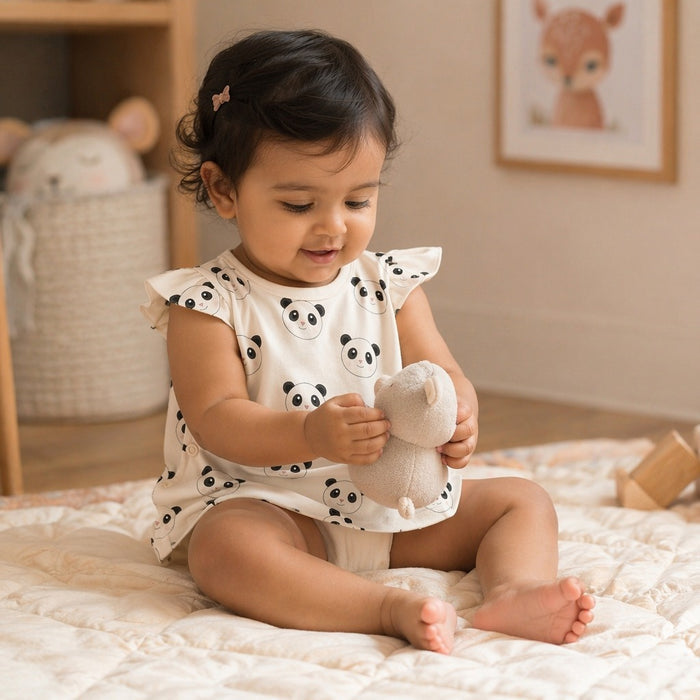 Mimi Baby Jhabla | Panda Face | Safari Tales | Bamboo-Cotton, Tagless, 3× Softer | 0-9M