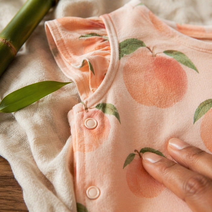 Mimi Baby Jhabla | Peach Garden | Orchard | Bamboo-Cotton, Tagless, 3× Softer | 0-9M