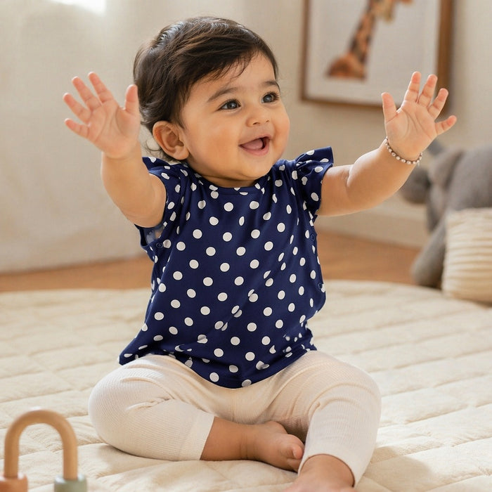 Mimi Baby Jhabla | Polka Dots | Geo Play | Bamboo-Cotton, Tagless, 3× Softer | 0-9M